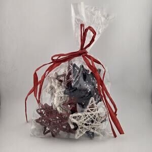 Pier 1 Imports Rattan Woven Stars 12 Patriotic Red White Blue Bowl Filler Craft